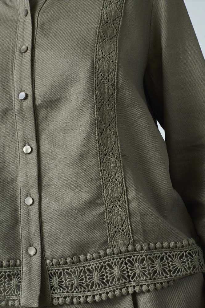 SisterS point groene dames blouse | Close up