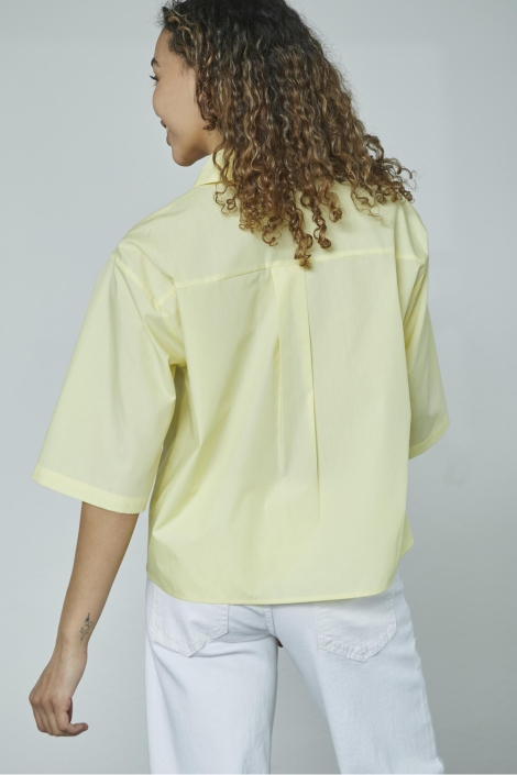 SisterS point gele dames blouse | Model achteraanzicht