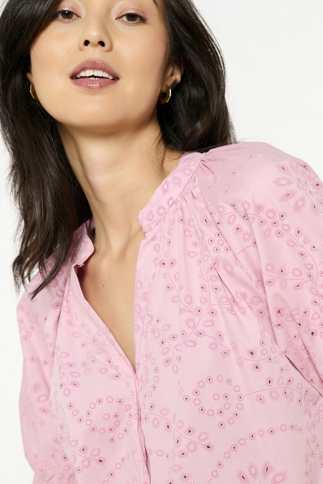 LolaLiza roze dames blouse | Close up