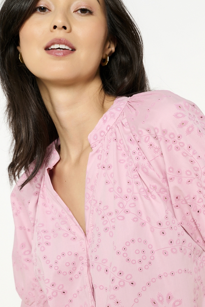 LolaLiza roze dames blouse | Close up