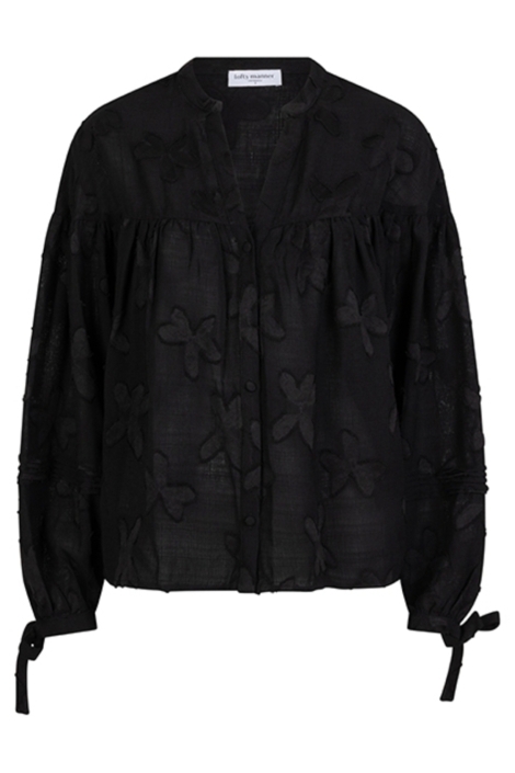 Lofty Manner zwarte dames blouse | Vooraanzicht