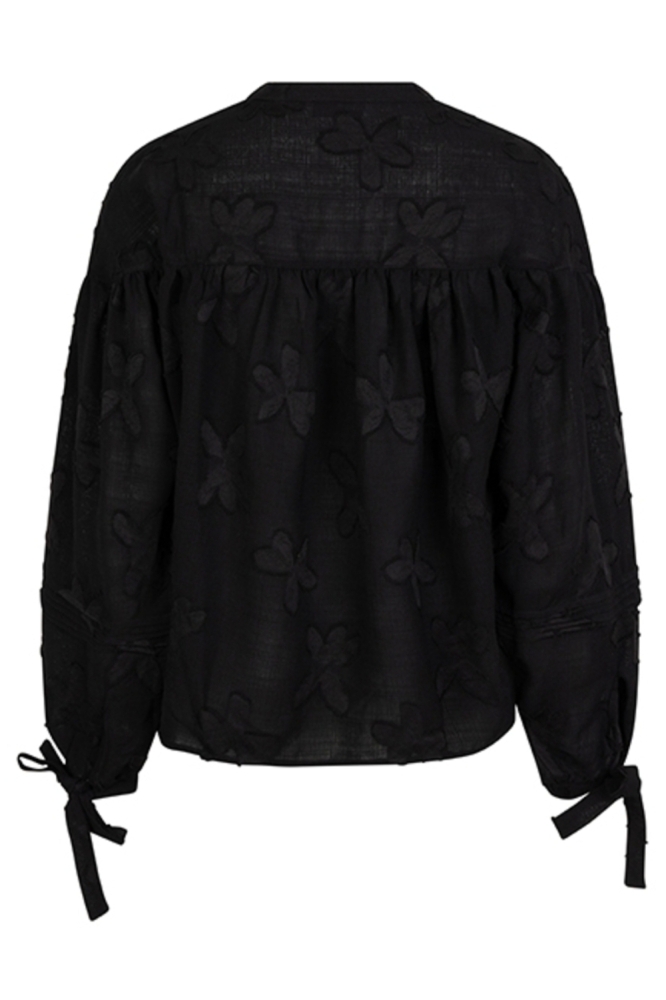 Lofty Manner zwarte dames blouse | Achteraanzicht