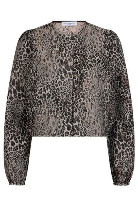 Lofty Manner grijze dames blouse | Vooraanzicht