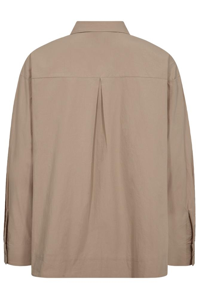 Freequent taupe dames blouse | Achteraanzicht