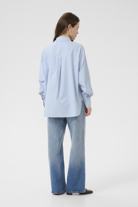 Kaffe blauwe dames blouse | Model