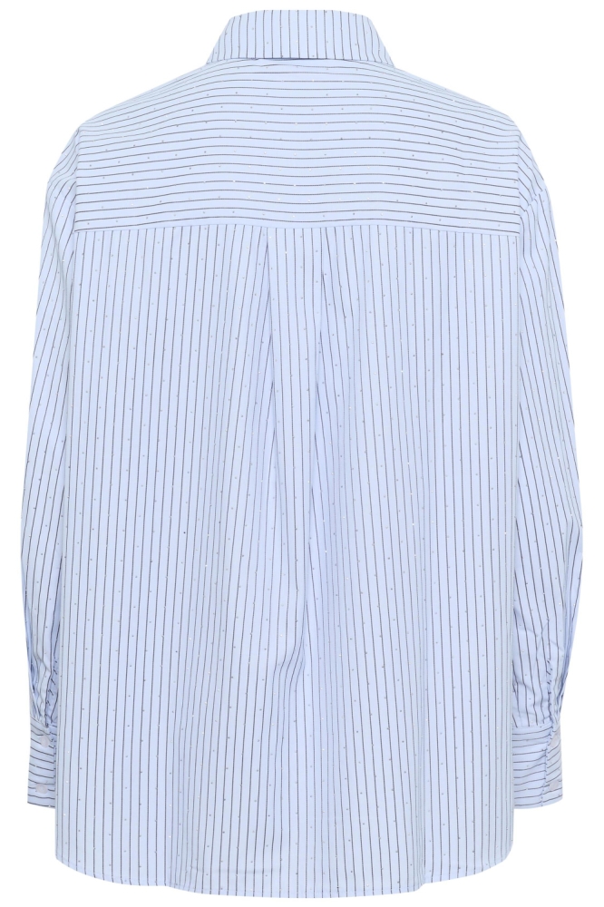 Kaffe blauwe dames blouse | Achteraanzicht