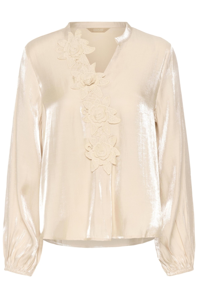 Culture beige dames blouse | Vooraanzicht