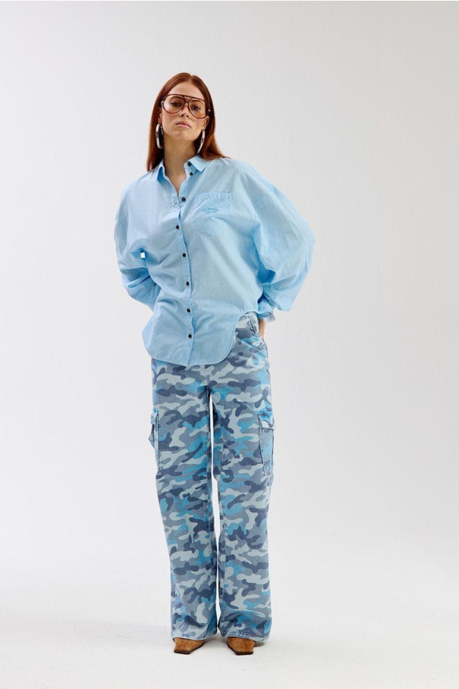 Harper & Yve blauwe dames blouse | Model