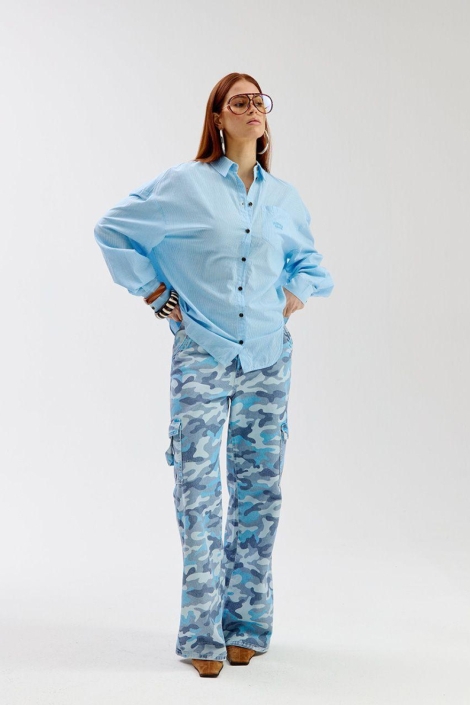 Harper & Yve blauwe dames blouse | Model