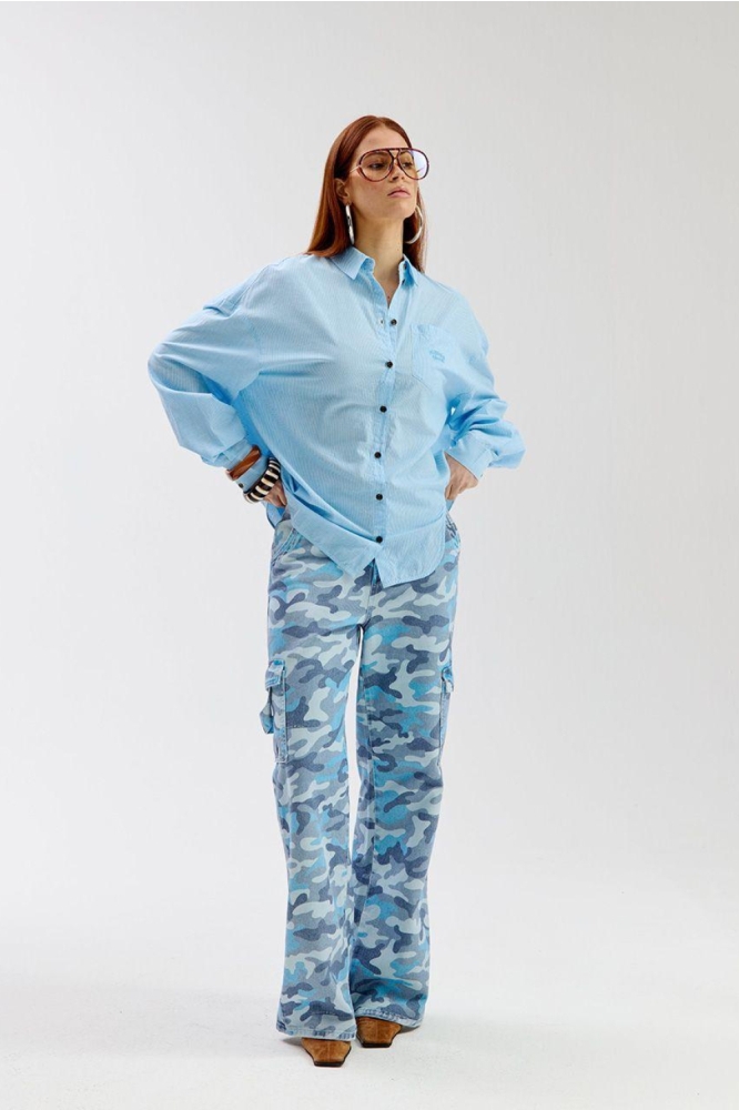 Harper & Yve blauwe dames blouse | Model