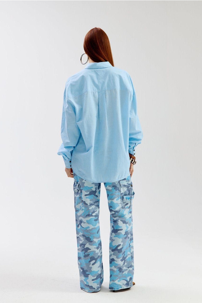 Harper & Yve blauwe dames blouse | Model