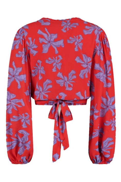 Harper & Yve rode dames blouse | Achteraanzicht