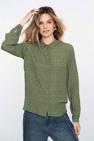 Geisha Blouse BLOUSE MET GLITTERDETAILS 53613 20 GREEN/PINK
