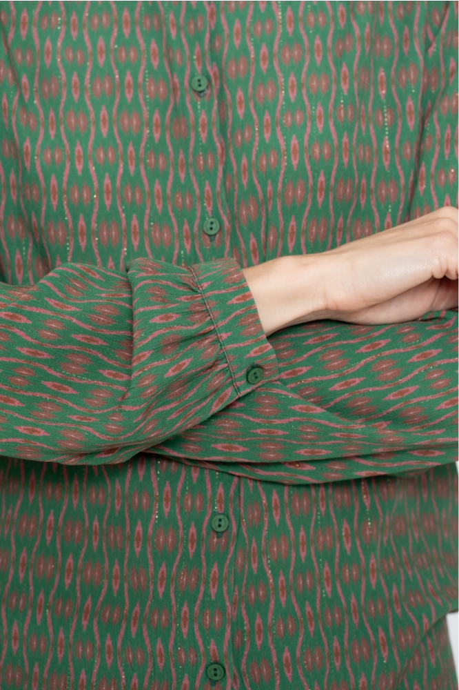 Geisha groene dames blouse | Kleurstaal