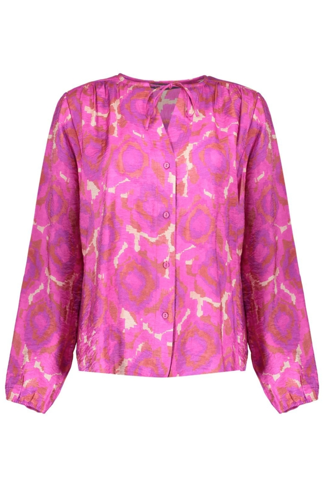 Geisha roze dames blouse | Vooraanzicht