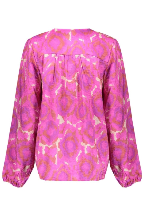 Geisha roze dames blouse | Achteraanzicht