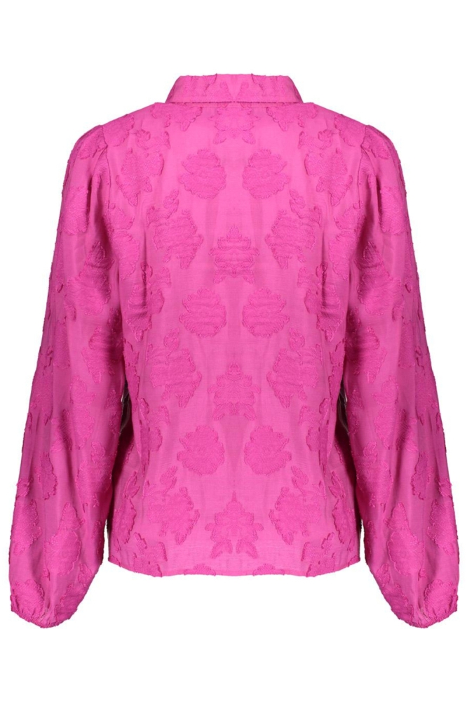 Geisha roze dames blouse | Achteraanzicht