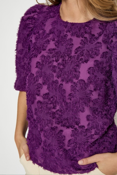 Peppercorn paarse dames blouse | Close up