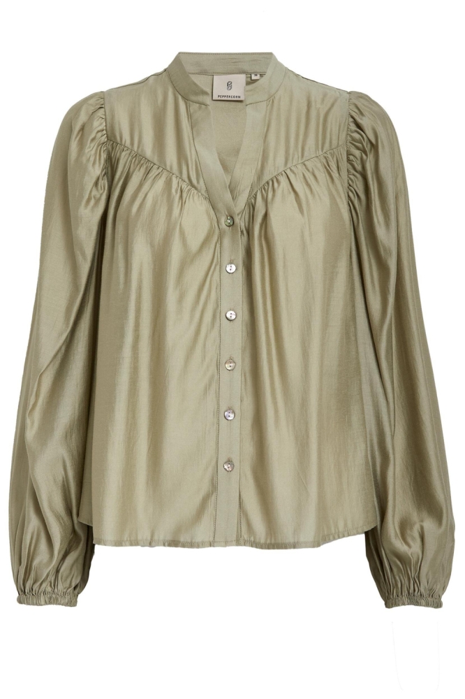 Peppercorn groene dames blouse | Vooraanzicht