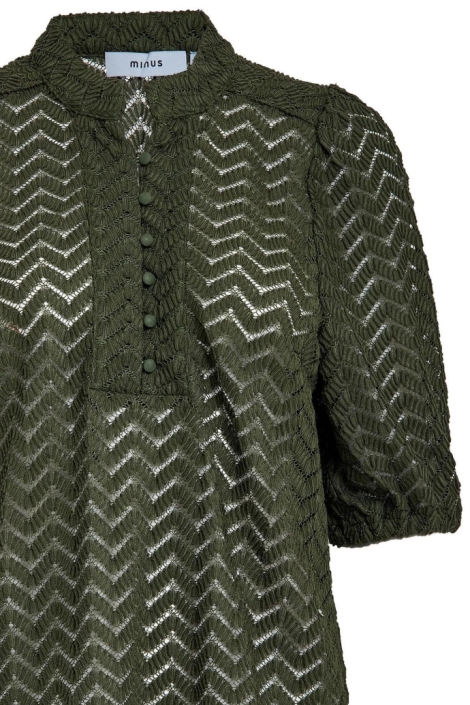Minus groene dames blouse | Close up