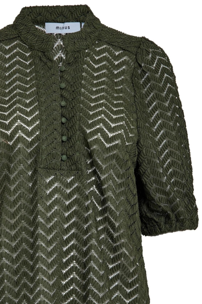 Minus groene dames blouse | Close up