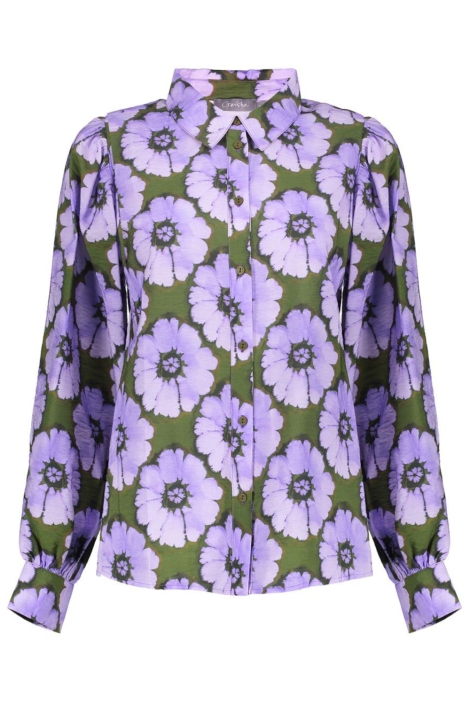 Geisha paarse dames blouse | Vooraanzicht
