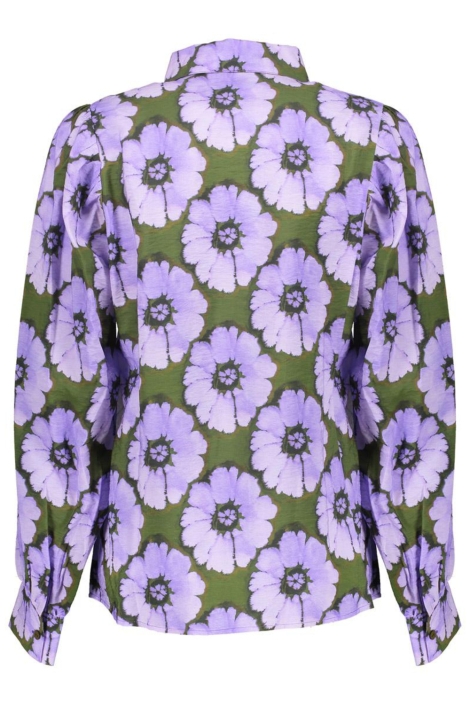 Geisha paarse dames blouse | Achteraanzicht