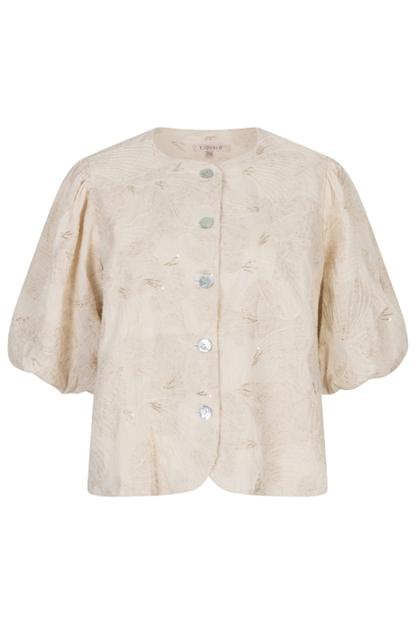 EsQualo beige dames blouse | Vooraanzicht