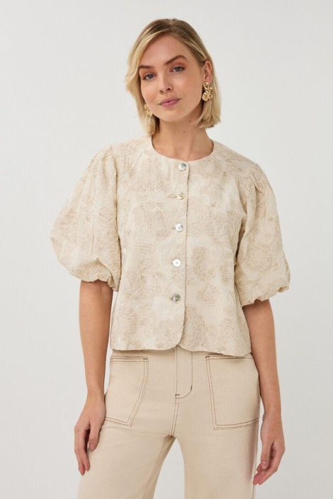 EsQualo beige dames blouse | Model