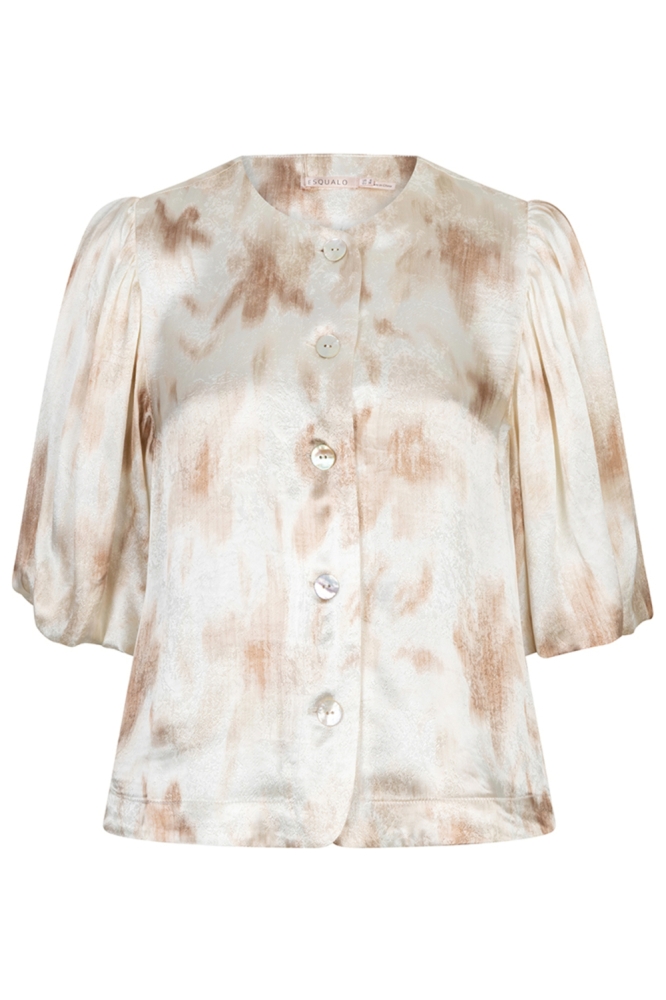 EsQualo beige dames blouse | Vooraanzicht