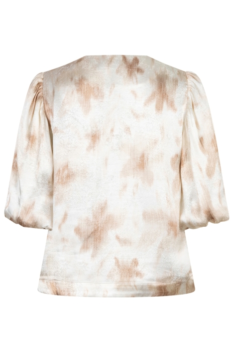 EsQualo beige dames blouse | Achteraanzicht