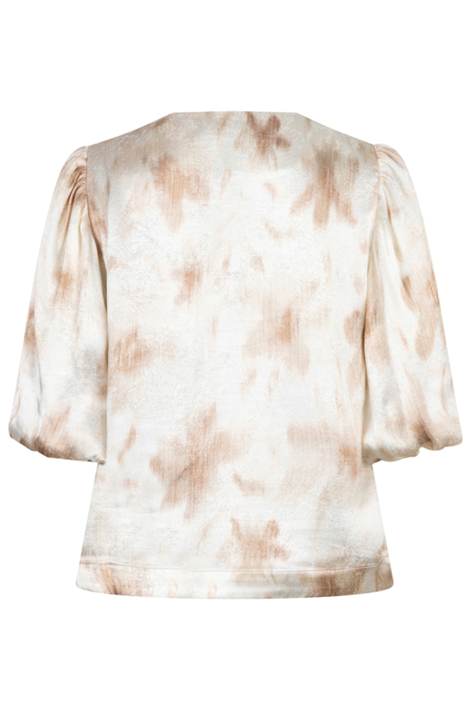 EsQualo beige dames blouse | Achteraanzicht