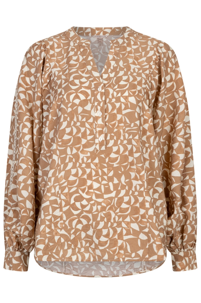 EsQualo camel dames blouse | Vooraanzicht