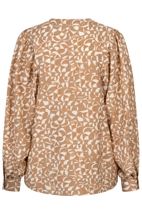 EsQualo camel dames blouse | Achteraanzicht