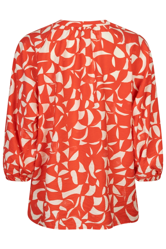 EsQualo rode dames blouse | Achteraanzicht