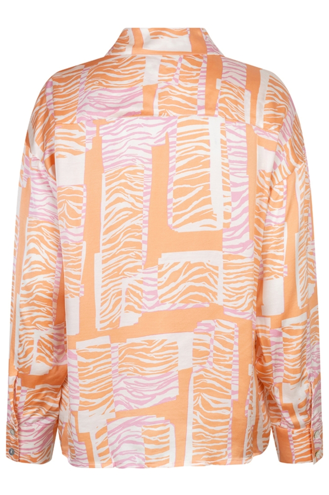 EsQualo roze dames blouse | Achteraanzicht