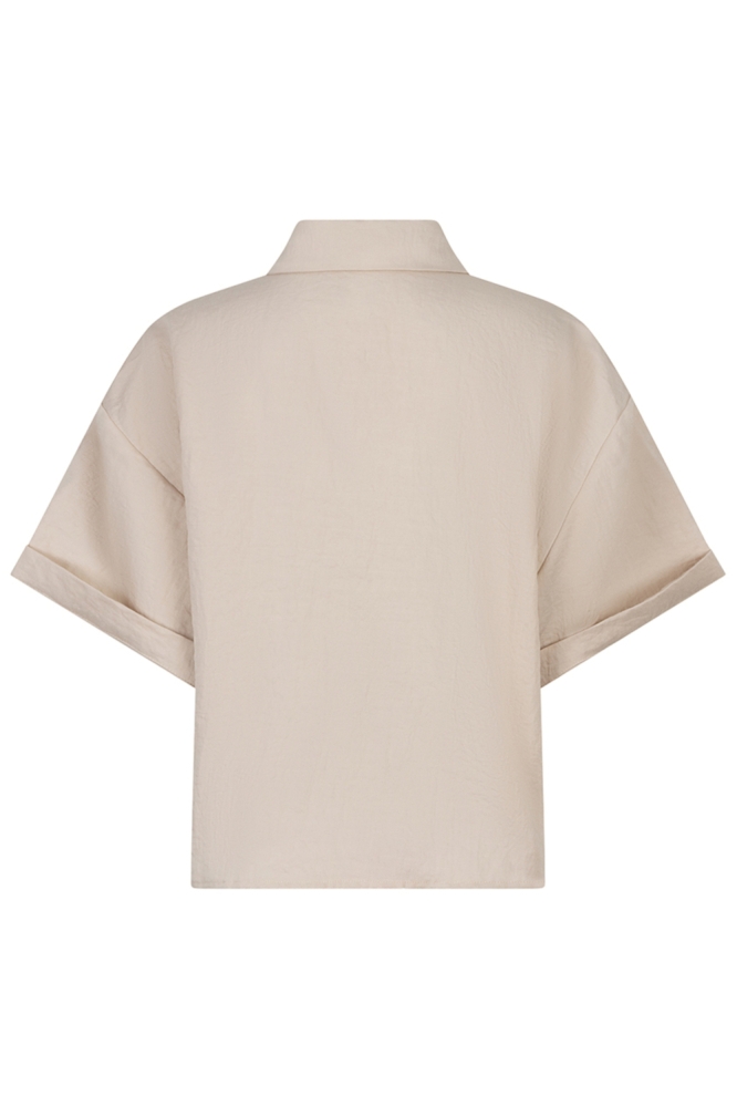 EsQualo beige dames blouse | Achteraanzicht