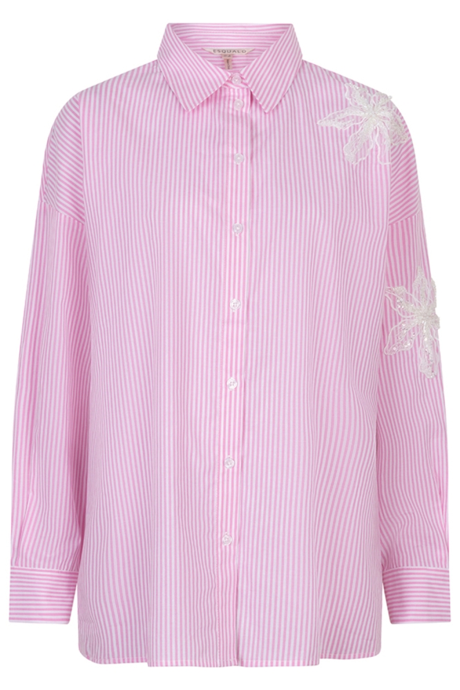 EsQualo roze dames blouse | Vooraanzicht