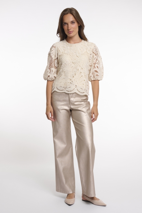 Rino & Pelle beige dames t-shirt | Model