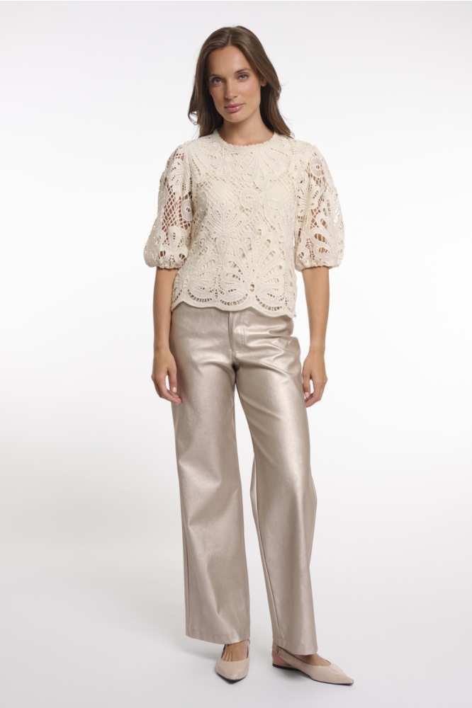 Rino & Pelle beige dames t-shirt | Model