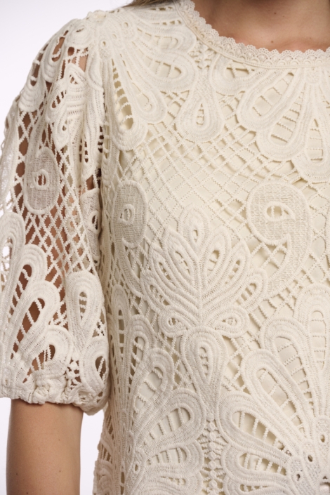 Rino & Pelle beige dames t-shirt | Close up