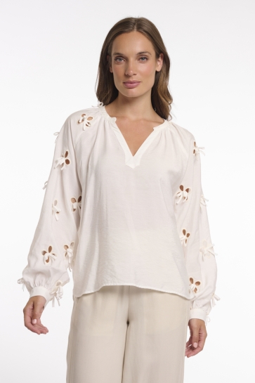 Rino & Pelle Blouse LONG BALLOON SLEEVE BLOUSE GINGER 7002623 Snow White