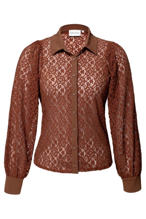 Kimara cognac dames blouse | Vooraanzicht