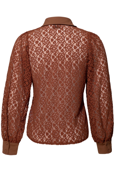 Kimara cognac dames blouse | Achteraanzicht