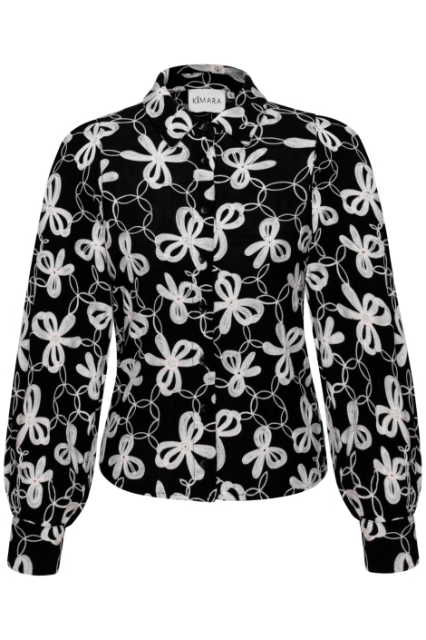 Kimara zwarte dames blouse | Vooraanzicht
