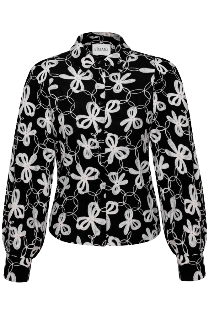 Kimara zwarte dames blouse | Vooraanzicht