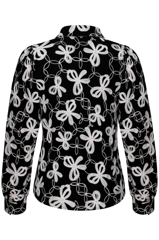 Kimara zwarte dames blouse | Achteraanzicht