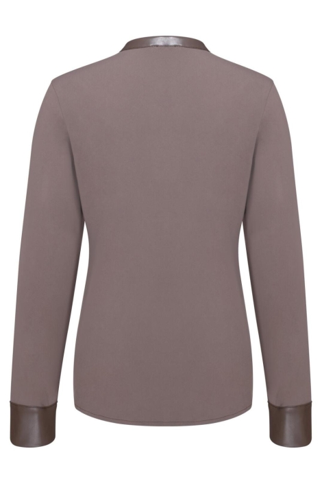 Kimara taupe dames blouse | Achteraanzicht