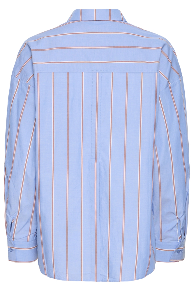 Ichi blauwe dames blouse | Achteraanzicht