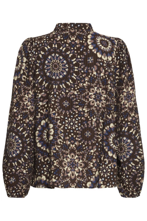 Ichi bruine dames blouse | Achteraanzicht